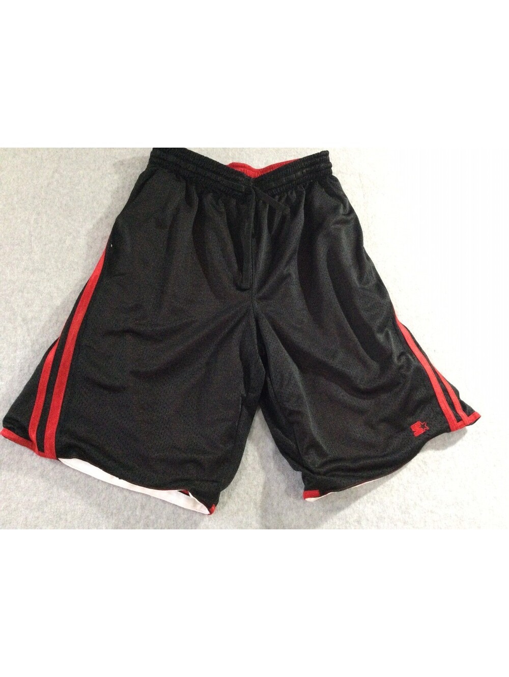 Vintage Y2K Starter Reversible Basketball Shorts Men's Medium Black Red HeavyWT